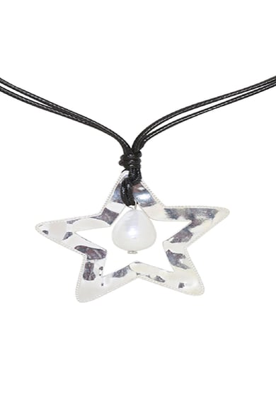 Necklace Pearl Star Negro Aleación h5 Imagen2